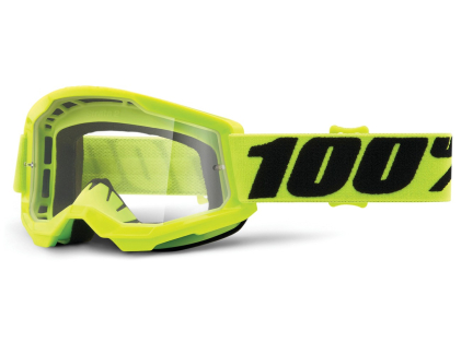 100% Strata 2 Junior Goggle - Clear Lens Fluo Yellow