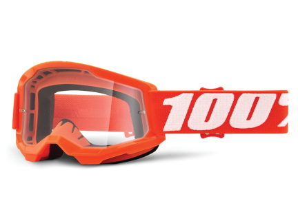 100% Strata 2 Junior Goggle - Clear Lens orange