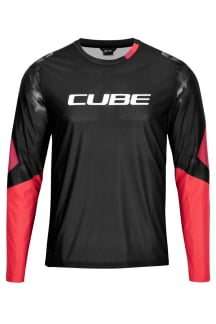 Cube EDGE round neck jersey long sleeve black'n'red