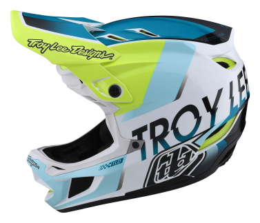 Troy Lee Designs D4 Composite MIPS Helm Qualifier white/green