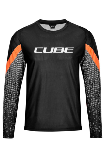 Cube EDGE round neck jersey long sleeve black'n'orange