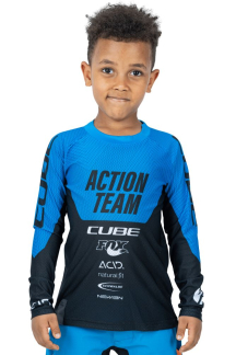 Cube JUNIOR jersey long sleeve X Actionteam black'n'blue