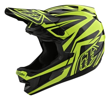 Troy Lee Designs D4 Helmet CF Mips Slash Black/Yellow