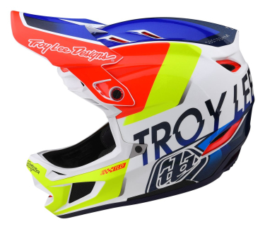 Troy Lee Designs D4 Composite MIPS Helm Qualifier white/blue