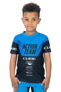 Cube JUNIOR jersey short sleeve X Actionteam black'n'blue