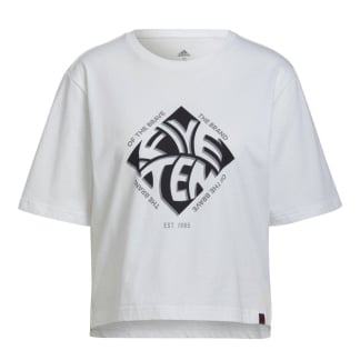 FiveTen Cropped Graphic T-Shirt white
