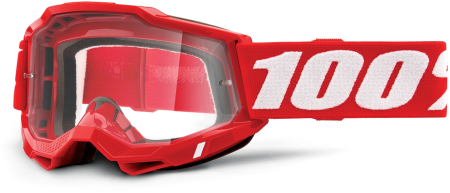 100% Accuri OTG Gen2 goggle clear lens (OVER THE GLAS) neon red unis