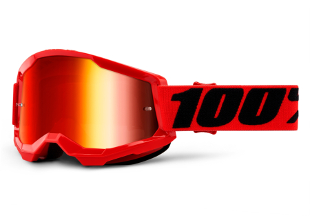 100% Strata Gen2 goggle anti fog mirror lens red unis