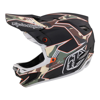Troy Lee Designs D4 Composite Helmet W/Mips Matrix Camo Army Green