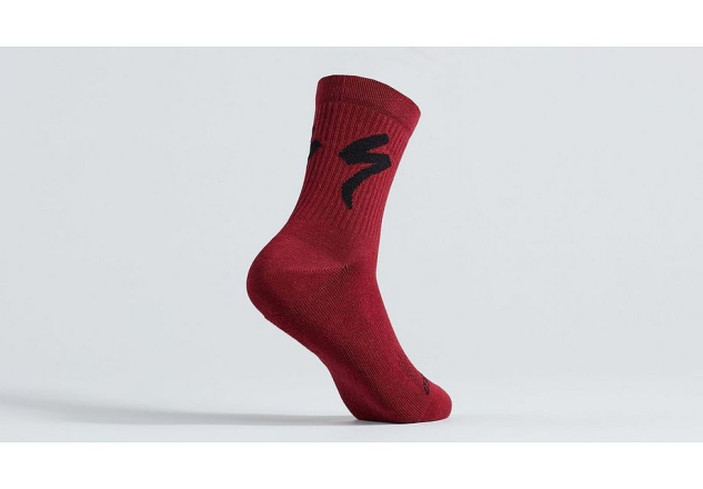 Specialized Cotton Tall Logo Sock Maroon